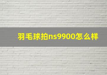 羽毛球拍ns9900怎么样