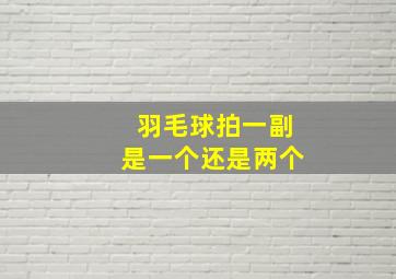 羽毛球拍一副是一个还是两个