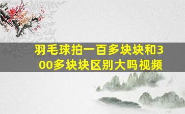 羽毛球拍一百多块块和300多块块区别大吗视频