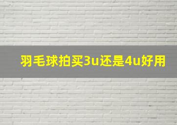 羽毛球拍买3u还是4u好用