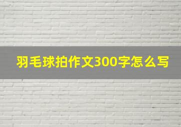 羽毛球拍作文300字怎么写