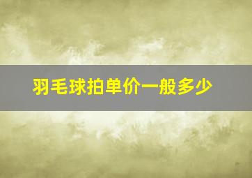 羽毛球拍单价一般多少