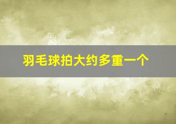 羽毛球拍大约多重一个