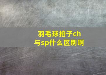 羽毛球拍子ch与sp什么区别啊