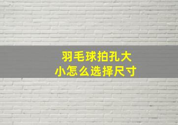 羽毛球拍孔大小怎么选择尺寸