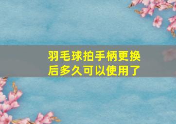 羽毛球拍手柄更换后多久可以使用了