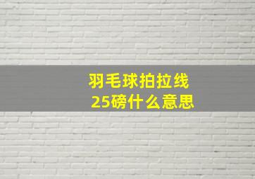 羽毛球拍拉线25磅什么意思