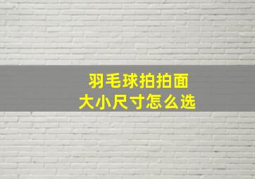 羽毛球拍拍面大小尺寸怎么选