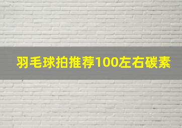 羽毛球拍推荐100左右碳素