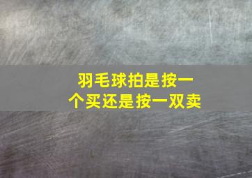 羽毛球拍是按一个买还是按一双卖