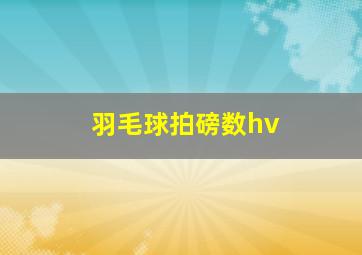 羽毛球拍磅数hv