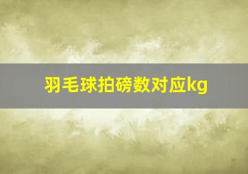 羽毛球拍磅数对应kg