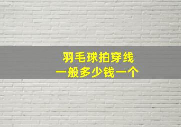 羽毛球拍穿线一般多少钱一个