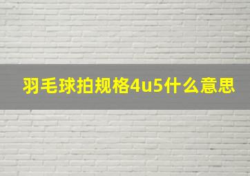 羽毛球拍规格4u5什么意思