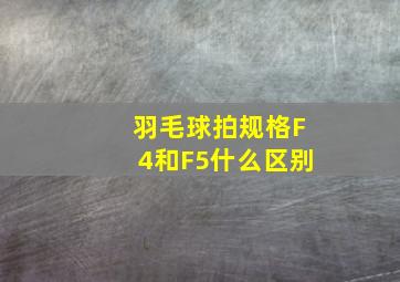 羽毛球拍规格F4和F5什么区别