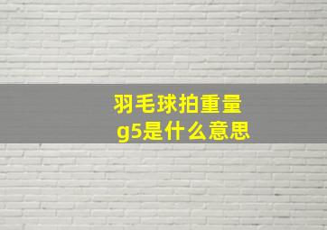 羽毛球拍重量g5是什么意思