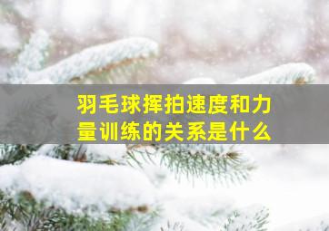 羽毛球挥拍速度和力量训练的关系是什么