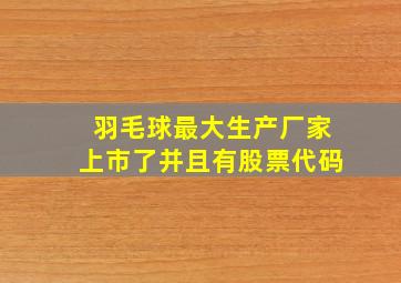 羽毛球最大生产厂家上市了并且有股票代码