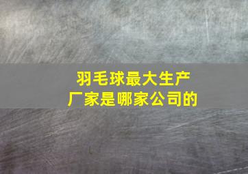 羽毛球最大生产厂家是哪家公司的