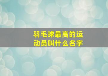 羽毛球最高的运动员叫什么名字