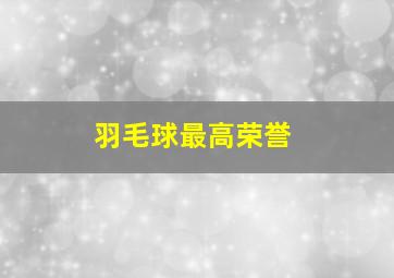 羽毛球最高荣誉