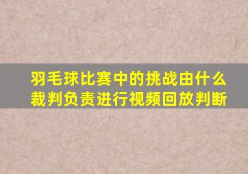 羽毛球比赛中的挑战由什么裁判负责进行视频回放判断