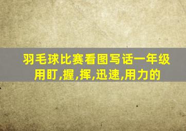 羽毛球比赛看图写话一年级用盯,握,挥,迅速,用力的