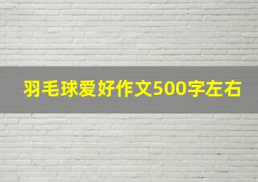 羽毛球爱好作文500字左右