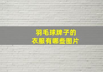 羽毛球牌子的衣服有哪些图片