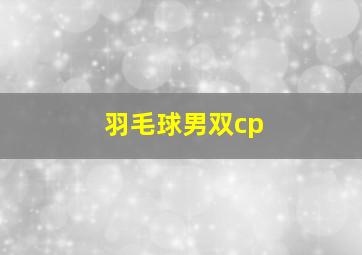 羽毛球男双cp