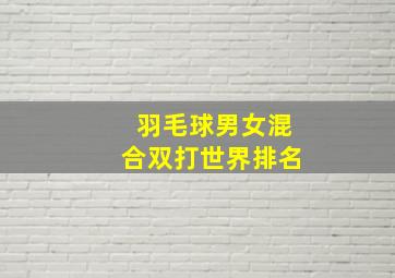 羽毛球男女混合双打世界排名