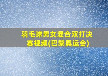 羽毛球男女混合双打决赛视频(巴黎奥运会)