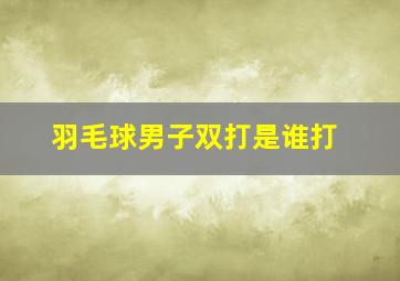 羽毛球男子双打是谁打