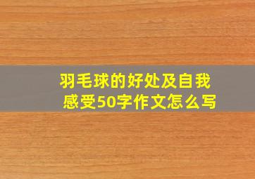 羽毛球的好处及自我感受50字作文怎么写