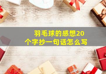 羽毛球的感想20个字抄一句话怎么写