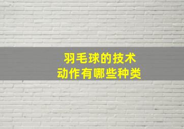 羽毛球的技术动作有哪些种类