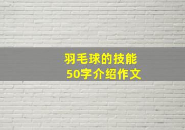 羽毛球的技能50字介绍作文