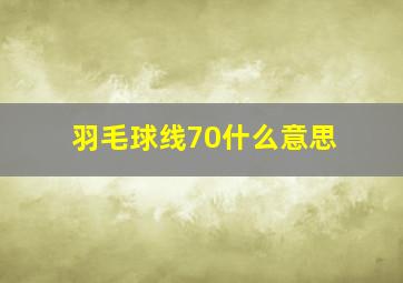 羽毛球线70什么意思