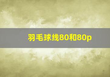 羽毛球线80和80p