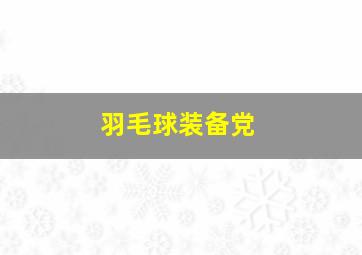 羽毛球装备党