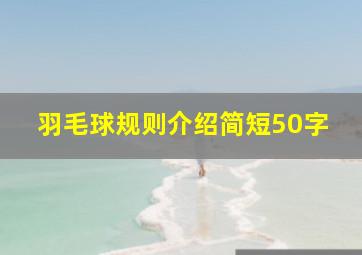 羽毛球规则介绍简短50字