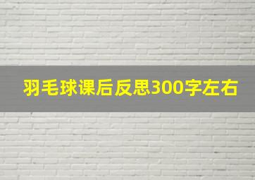 羽毛球课后反思300字左右