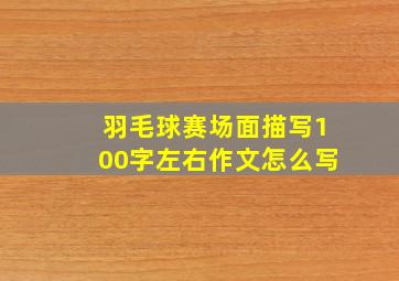 羽毛球赛场面描写100字左右作文怎么写