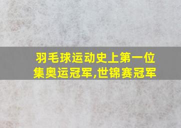 羽毛球运动史上第一位集奥运冠军,世锦赛冠军