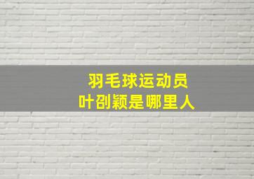 羽毛球运动员叶刟颖是哪里人