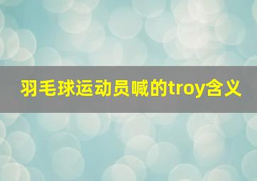 羽毛球运动员喊的troy含义