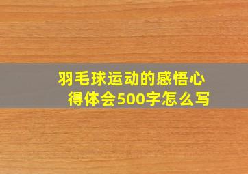 羽毛球运动的感悟心得体会500字怎么写