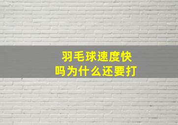 羽毛球速度快吗为什么还要打