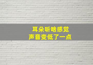 耳朵听啥感觉声音变低了一点