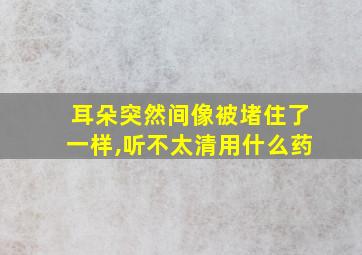 耳朵突然间像被堵住了一样,听不太清用什么药